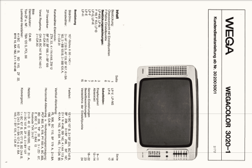 Color 3020-1 ; Wega, (ID = 2418348) Television