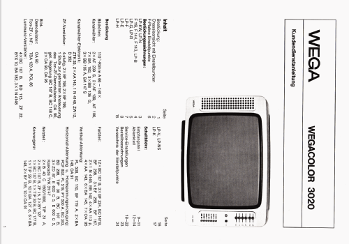 Color 3020; Wega, (ID = 2477968) Television