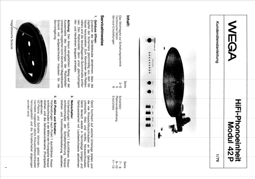 HiFi Record Player - Direct Drive Servo Control Modul 42P; Wega, (ID = 2020568) R-Player