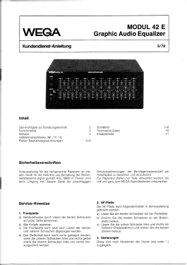 Grafic Audio Equalizer Modul 42 E; Wega, (ID = 2854890) Misc