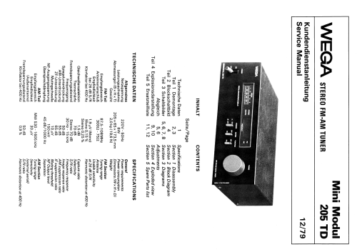 HiFi FM-AM Digital Tuner Minimodul 205 TD; Wega, (ID = 2013299) Radio