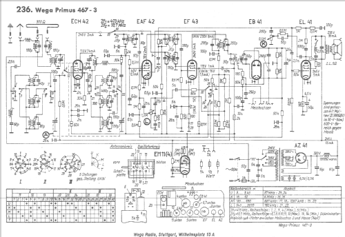 Primus 467W-3; Wega, (ID = 735245) Radio