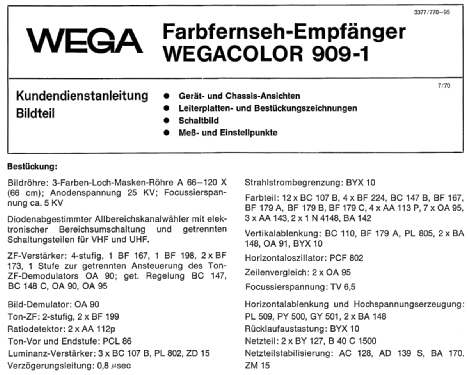 Wegacolor 909-1; Wega, (ID = 2467892) Television