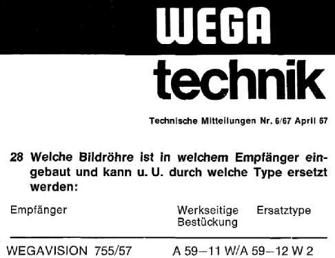 Wegavision 757; Wega, (ID = 2463623) Télévision