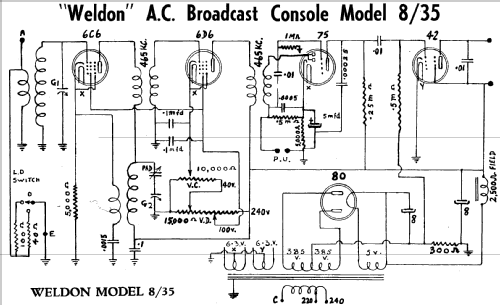 8/35; Weldon brand, Weldon (ID = 1929444) Radio