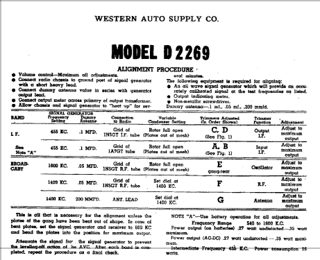 D2269 ; Western Auto Supply (ID = 769433) Radio