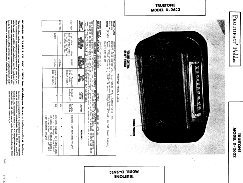 D2622 'Truetone'; Western Auto Supply (ID = 629802) Radio