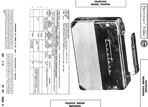 Truetone D3600A; Western Auto Supply (ID = 1867757) Radio