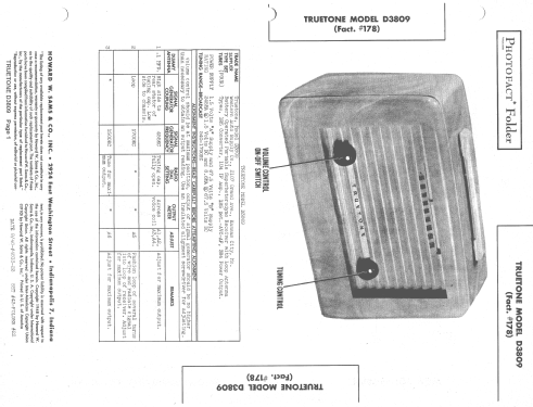 Truetone D3809 ; Western Auto Supply (ID = 1385953) Radio