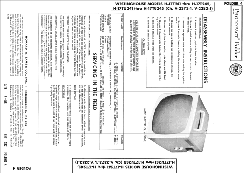 H17TU245 Ch= V-2383; Westinghouse El. & (ID = 2557352) Televisión