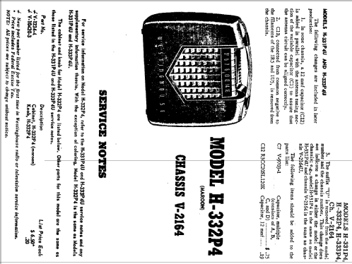 H331P4 V-2164; Westinghouse El. & (ID = 594453) Radio