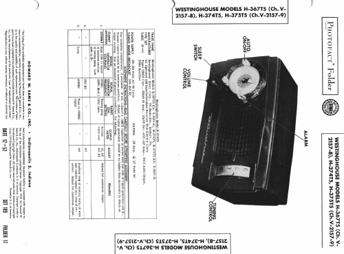 H375T5 Ch= V-2157-9; Westinghouse El. & (ID = 984564) Radio