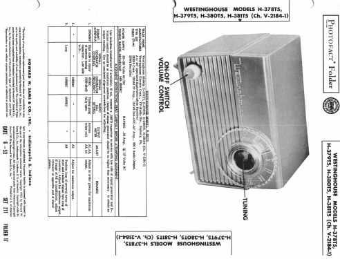 H379T5 Ch= V-2184-1; Westinghouse El. & (ID = 984574) Radio
