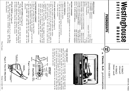 H-100AC2 Ch= V-2537-1; Westinghouse El. & (ID = 1204805) R-Player