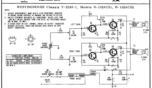 H-102ACS1 Ch= V-2536-1; Westinghouse El. & (ID = 194758) R-Player