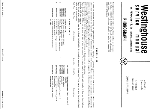 H-110AC1 Ch= V-2537-1; Westinghouse El. & (ID = 1205556) Ton-Bild