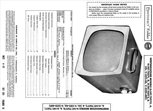 H-14T170 Ch= V-2311-45; Westinghouse El. & (ID = 1850032) Televisión