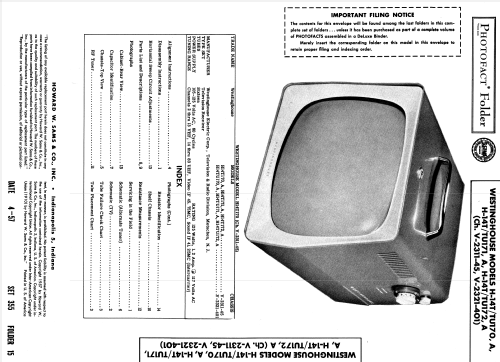 H-14T172A Ch= V-2311-45; Westinghouse El. & (ID = 1850163) Televisión