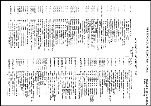 H-167 Ch= V-2119-1; Westinghouse El. & (ID = 370101) Radio