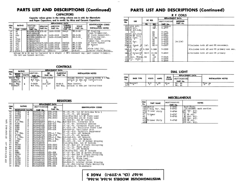 H-167 Ch= V-2119-1; Westinghouse El. & (ID = 960722) Radio