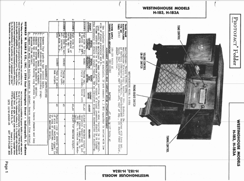 H-183A ; Westinghouse El. & (ID = 1417898) Radio