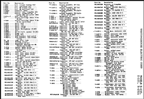 H-191A Ch= V-2134; Westinghouse El. & (ID = 319085) Radio