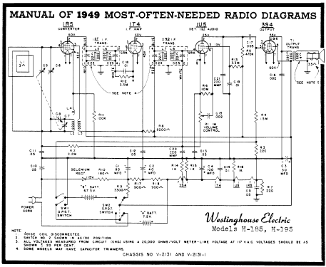 H-195 Ch= V-2131-1; Westinghouse El. & (ID = 104180) Radio