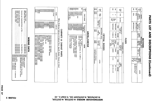 H-21CT259 Ch= V-2367-1; Westinghouse El. & (ID = 878997) Televisore