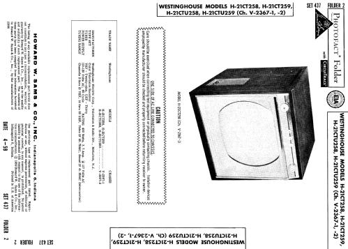 H-21CTU258 Ch= V-2367-2; Westinghouse El. & (ID = 879004) Televisore