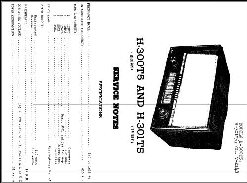 H-300T5 Ch= V-2148; Westinghouse El. & (ID = 277591) Radio