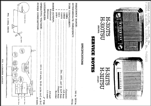 H-310T5U CH= V-2161-U; Westinghouse El. & (ID = 259849) Radio