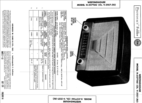 H-327T6U Ch= V-2157-3U; Westinghouse El. & (ID = 515294) Radio