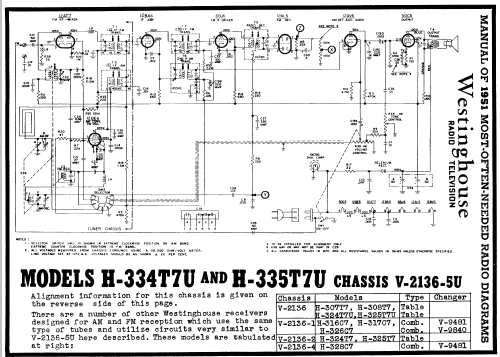 H-335T7U Ch= V-2136-5U; Westinghouse El. & (ID = 122419) Radio