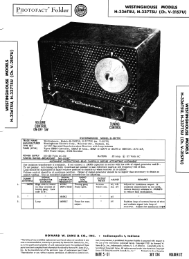 H-336T5U Ch= V-2157-U; Westinghouse El. & (ID = 2923999) Radio