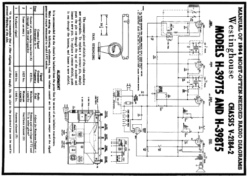 H-397T5 Ch= V-2184-2; Westinghouse El. & (ID = 188945) Radio