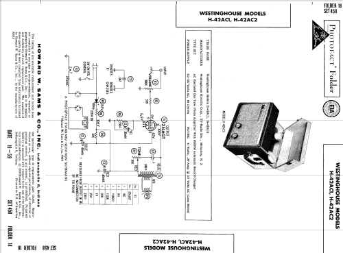 H-42AC1 ; Westinghouse El. & (ID = 596334) Enrég.-R