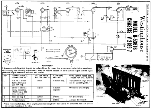 H-536T6 Ch=V-2189-7; Westinghouse El. & (ID = 127499) Radio