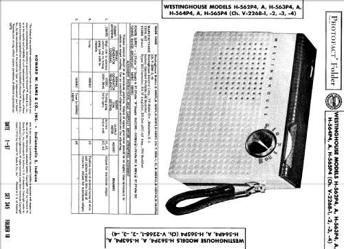 H-562P4A Ch= V-2268-3; Westinghouse El. & (ID = 514120) Radio