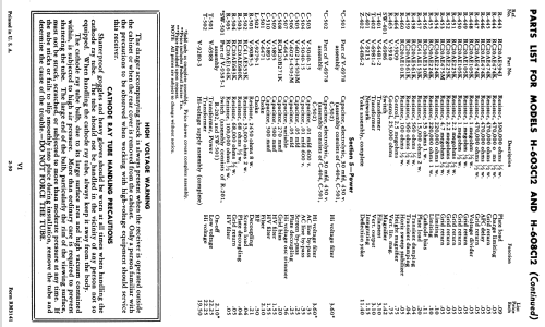 H-603C12 Ch= V-2152-01, V-2149-3; Westinghouse El. & (ID = 1207779) TV Radio