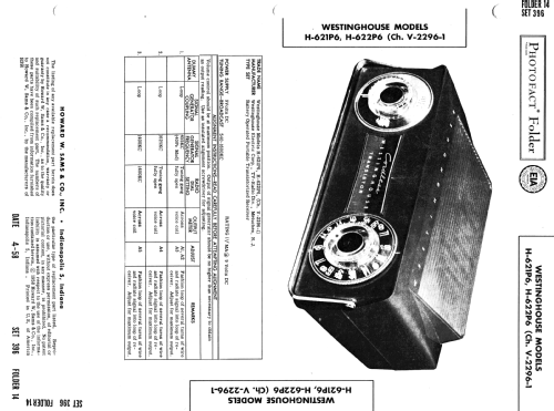 H-622P6 Ch= V-2296-1; Westinghouse El. & (ID = 2592473) Radio
