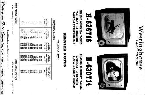 H-630T14 Ch= V-2176; Westinghouse El. & (ID = 1202344) Television