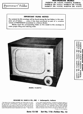 H-630T14 Ch= V-2176; Westinghouse El. & (ID = 2804179) Television