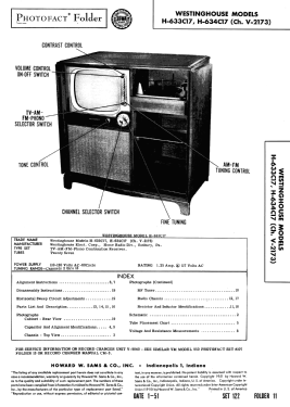 H-633C17 Ch= V-2173; Westinghouse El. & (ID = 2842468) TV-Radio