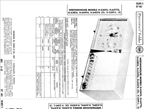 H-636T6 Ch= V-2391-1; Westinghouse El. & (ID = 818227) Radio