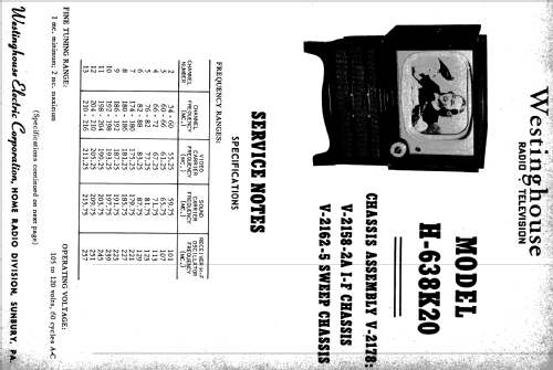 H-638K20 Ch= V-2178; Westinghouse El. & (ID = 1216449) Televisore