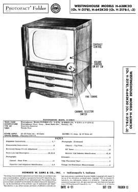 H-638K20 Ch= V-2178; Westinghouse El. & (ID = 2898982) Television