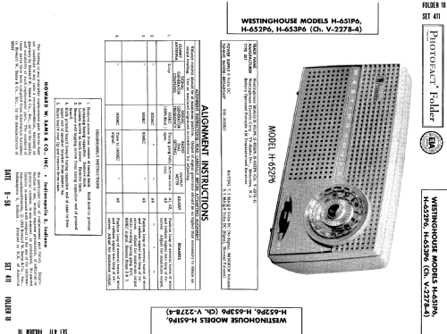 H-652P6 Ch= V-2278-4; Westinghouse El. & (ID = 511819) Radio