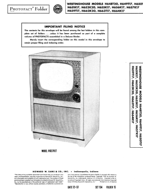 H-662K20 Ch= V-2201-1; Westinghouse El. & (ID = 3005426) Television