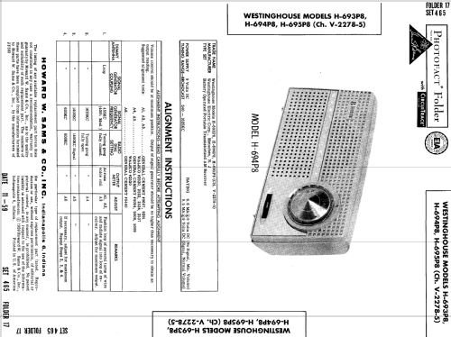 H-695P8 Ch= V-2278-5; Westinghouse El. & (ID = 608653) Radio