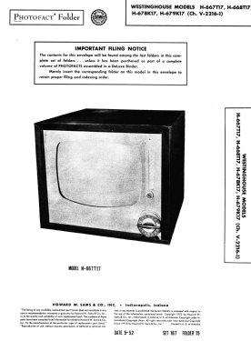 H-701T17 Ch= V-2216-3; Westinghouse El. & (ID = 3110328) Televisore